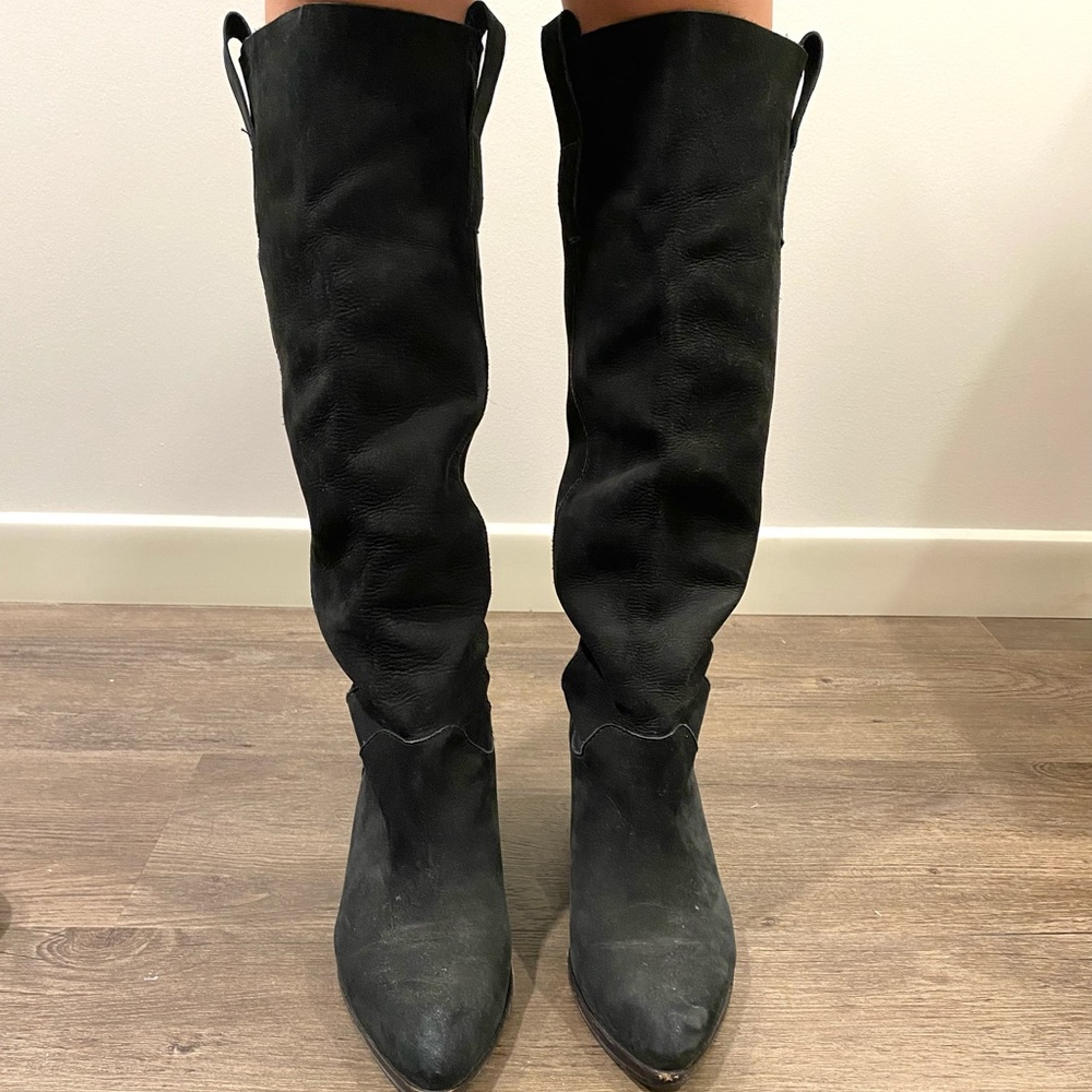 Steve Madden suede heeled slouchy boot